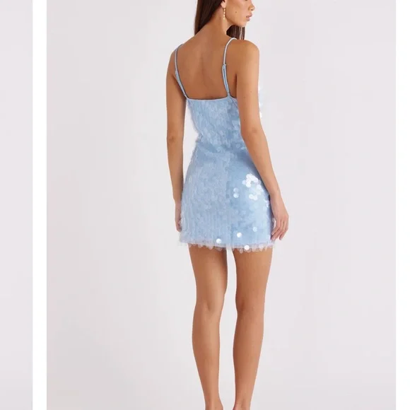 SNDYS Blue Sequin Slip Dress - Picture 3 of 5
